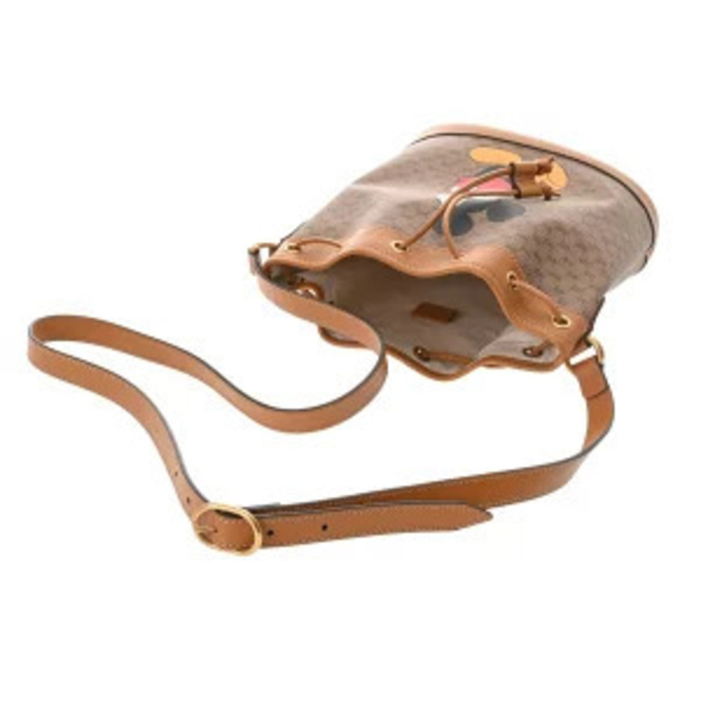 Gucci GG Supreme Disney Bucket Bag Mickey Mouse Brown Leather Shoulder - Picture 3 of 9